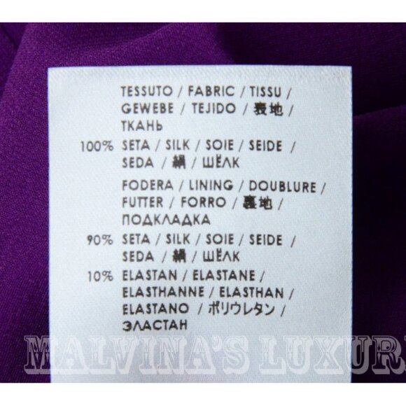 GUCCI DRESS PURPLE VIOLET CREPE DE CHINE LONG SLEEVES - Picture 13 of 13